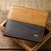 Two-tone Brown Leather Wallet with Cross Badge EasyOptionXY LLC