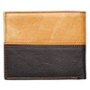 Two-tone Brown Leather Wallet with Cross Badge EasyOptionXY LLC
