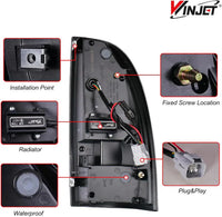 Winjet 2005-2015 Toyota Tacoma LED Tail Lights - Glossy Black/ Clear OffRoadUSA.com