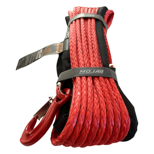 3/8'' x 85' Synthetic Winch Rope with forged winch hook MOJAB OFFROAD