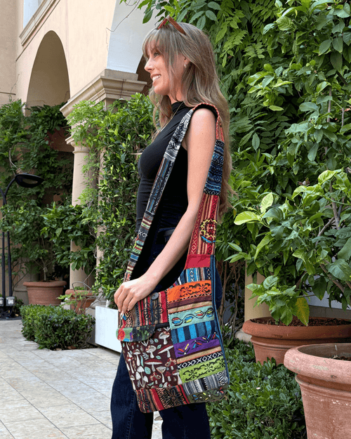 Kathmandu Collection Tribal Stripe Patchwork Hobo Bag Jupiter Gear