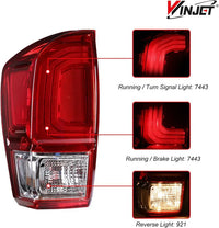 Winjet 2016-2023 Toyota Tacoma OEM Replacement Tail Lights - Chrome/Red OffRoadUSA.com