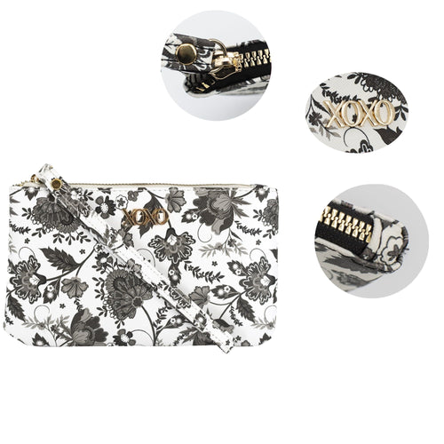 XOXO Women's Large Black & White Paisley Saffiano Leather Wristlet Wallet EasyOptionXY LLC