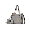 MKF Collection Vegan Leather Shoulder Bag & Wallet Set, Purse Handbag for Women by Mia K (Color Pewter) EasyOptionXY LLC