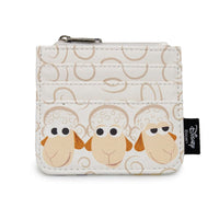 Buckle-Down Women's Disney Wallet, ID Zip Top, Pixar, Toy Story 4 Sheep Trio Billy Goat and Gruff Pose, White, Vegan Leather EasyOptionXY LLC