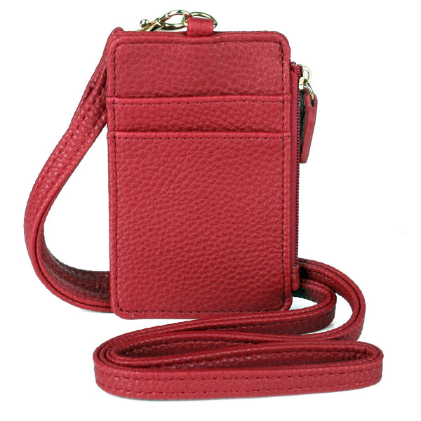 Julia Buxton Women's Pebble RFID Pik-Me-Up Convertible Lanyard, Red EasyOptionXY LLC