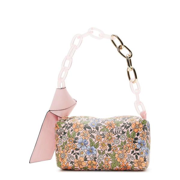 No Boundaries Women's Shoulder Handbag with Chain Strap, Pink Floral EasyOptionXY LLC