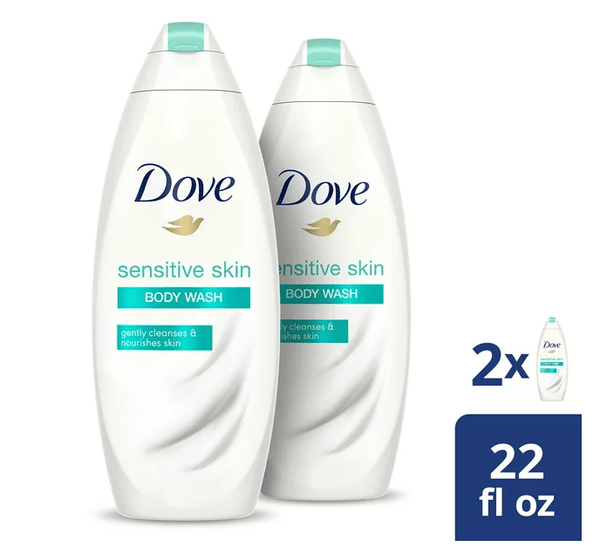 Dove Body Wash Hypoallergenic and Sulfate Free Body Wash Sensitive Skin 22 oz 2 Count EasyOptionXY LLC