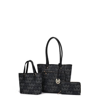 MKF Collection Women's Lady Tote, Mini Tote and Wallet Handbag Set, 3-Piece, ( Color Black) EasyOptionXY LLC