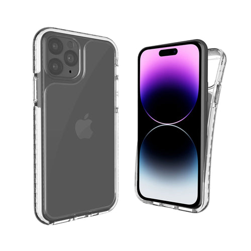 iHome Silicone Velo Case for iPhone 14 Pro Max, Clear/White EasyOptionXY LLC