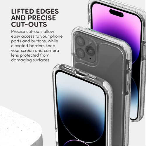 iHome Silicone Velo Case for iPhone 14 Pro Max, Clear/White EasyOptionXY LLC