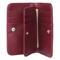 Julia Buxton Women's Hudson Pik-Me-Up Snap Card Case Leather, Red EasyOptionXY LLC