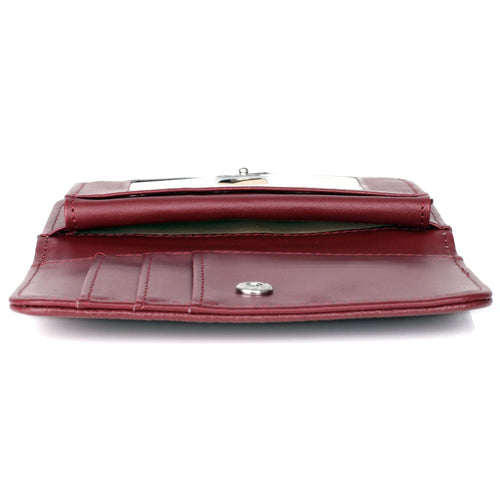 Julia Buxton Women's Hudson Pik-Me-Up Snap Card Case Leather, Red EasyOptionXY LLC