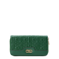 Time and Tru Women's Alex Zip Around Wallet Quilted Green Bead
