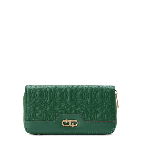 Time and Tru Women's Alex Zip Around Wallet Quilted Green Bead
