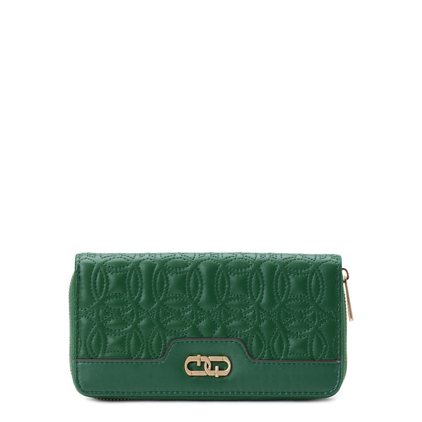 Time and Tru Women's Alex Zip Around Wallet Quilted Green Bead