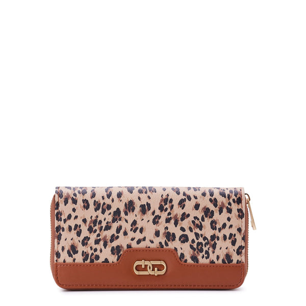 Time and Tru Women's Alex Zip Around Wallet Layered Leopard EasyOptionXY LLC