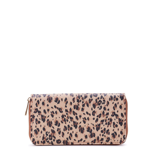 Time and Tru Women's Alex Zip Around Wallet Layered Leopard EasyOptionXY LLC