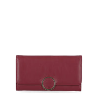 Time and Tru Women's Piper Clutch Wallet Vinyl Solid Maroon EasyOptionXY LLC