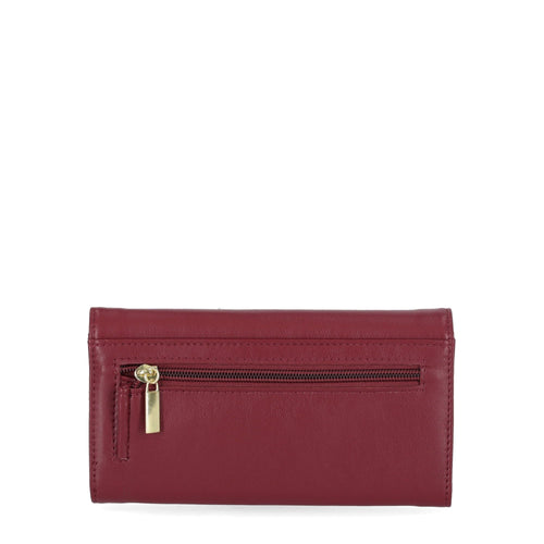 Time and Tru Women's Piper Clutch Wallet Vinyl Solid Maroon EasyOptionXY LLC