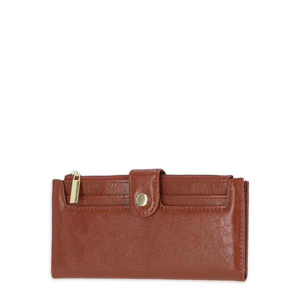 Time and Tru Women's Suzy Q Wallet Vinyl Solid Brown EasyOptionXY LLC