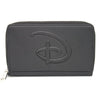 Buckle-Down Women's Disney Wallet, Rectangle Zip Around, Disney Signature D Logo Embossed, Black Vegan Leather EasyOptionXY LLC
