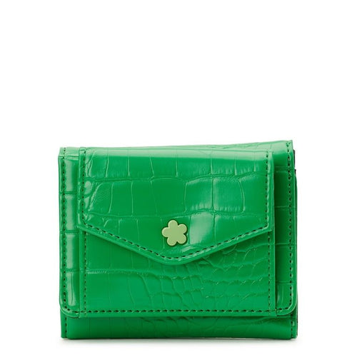 No Boundaries Women's Croc-Effect Faux-Leather Compact Wallet EasyOptionXY LLC