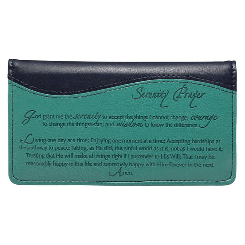 Checkbook Cover Teal Serenity Prayer EasyOptionXY LLC