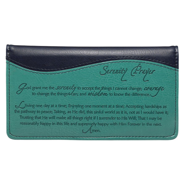 Checkbook Cover Teal Serenity Prayer EasyOptionXY LLC