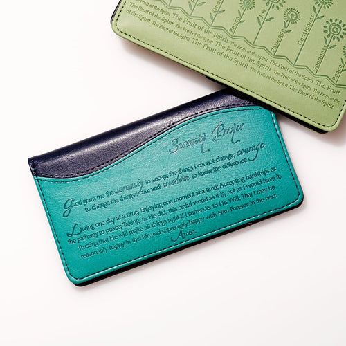 Checkbook Cover Teal Serenity Prayer EasyOptionXY LLC
