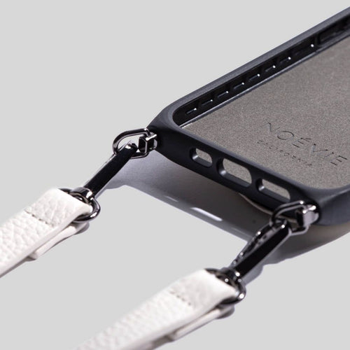 Noemie Napa Crossbody Strap and Wallet Phone Case for iPhone 13 Pro, White/Black EasyOptionXY LLC