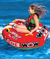 WOW Sports 1 Person Towable Water Tube - Ace Racing Starter Kit w 12V Pump & 1K Tow Rope Jupiter Gear