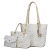 MKF Collection 3PC Aylet M Tote with Mini Handbag and Wristlet Pouch by Mia K. (Color Beige) EasyOptionXY LLC