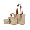 MKF Collection 3PC Aylet M Tote with Mini Handbag and Wristlet Pouch by Mia K. (Color Beige) EasyOptionXY LLC