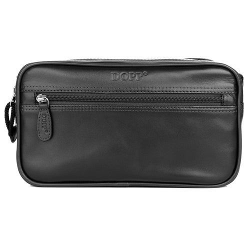 Dopp Men's First Class Seasoned Traveler Soft Sided Multi-Zip Travel Kit Leather, Black EasyOptionXY LLC