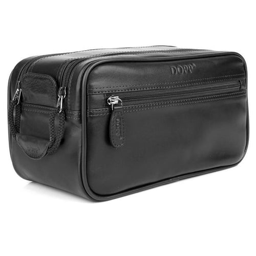 Dopp Men's First Class Seasoned Traveler Soft Sided Multi-Zip Travel Kit Leather, Black EasyOptionXY LLC