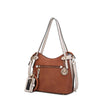 MKF Collection Jaseli Hobo Handbag with Wristlet Key Ring and Card Case ( Color Brown-Beige) EasyOptionXY LLC