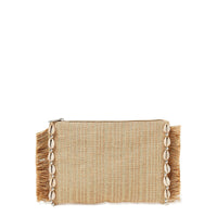 Magid Women's Striped Metallic Clutch with Seashells and Frayed Edge Trim EasyOptionXY LLC