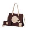 MKF Collection Louise Tote Handbag and Wallet Set by Mia k., (Color Coffee Ivory) EasyOptionXY LLC