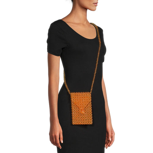 No Boundaries Women's Joyful Expression Beaded Pouch Orange EasyOptionXY LLC