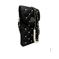 Badgley Mischka Black Pearls Strap Phone Case EasyOptionXY LLC