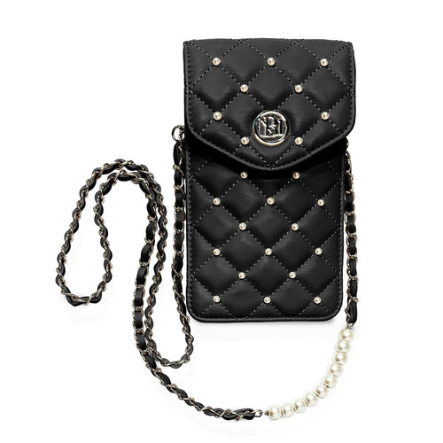 Badgley Mischka Black Pearls Strap Phone Case EasyOptionXY LLC
