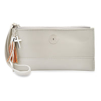 Ladies Cream Lord's Prayer Wristlet with Stainless Steel Cross Charm & Leather Tassel EasyOptionXY LLC