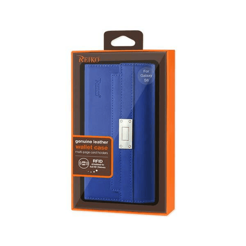 Samsung Galaxy S6 Genuine Leather Rfid Wallet Case And Metal Buckle Belt In Ultramarine EasyOptionXY LLC