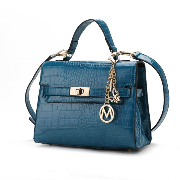 MKF Collection Naomi Vegan Crocodile Leather Women's Satchel by Mia K (Color Teal) EasyOptionXY LLC