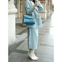 MKF Collection Naomi Vegan Crocodile Leather Women's Satchel by Mia K (Color Teal) EasyOptionXY LLC