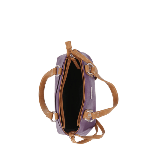Koltov Vegan Leather Olivia Small Satchel, Eggplant/Honey EasyOptionXY LLC