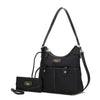 MKF Collection Harper Nylon Hobo Shoulder Handbag with Matching Wallet by Mia K- 2 pieces (Color Coffee) EasyOptionXY LLC