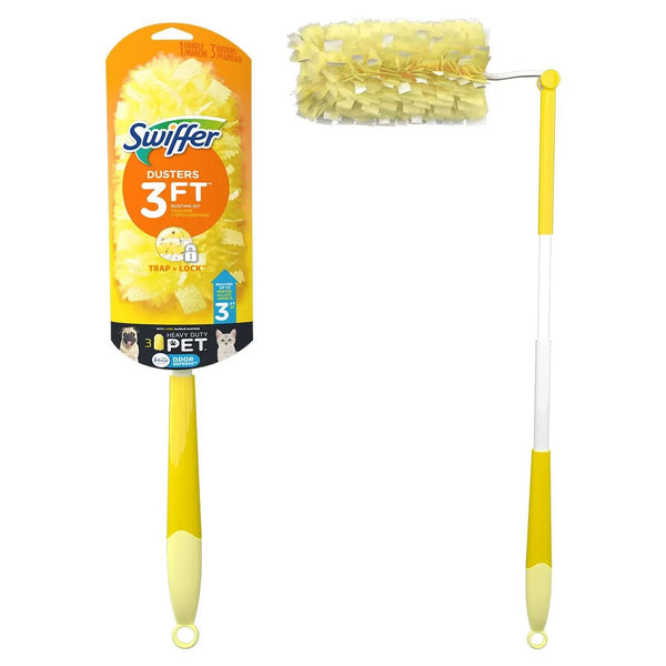 Swiffer Dusters Heavy Duty 3 ft Extendable Handle Dusting Kit Unscented (1 Duster, 3 Refills) EasyOptionXY LLC