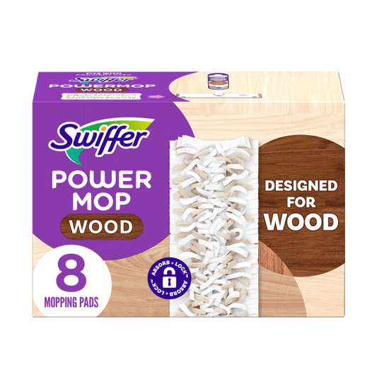 Swiffer PowerMop Wood Mopping Pad Refills for Floor Cleaning, 8 count EasyOptionXY LLC